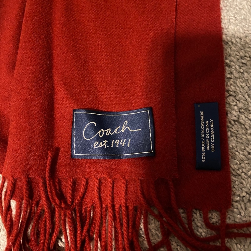 Red Coach Wool/Cashmere Winter Scarf